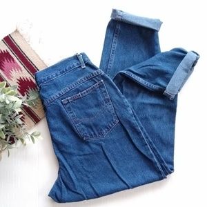 VINTAGE Chic high rise structured blue mom jeans